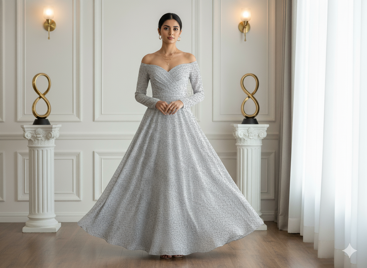 सफ़ेद सादा 60 ग्राम जॉर्जेट कपड़ा