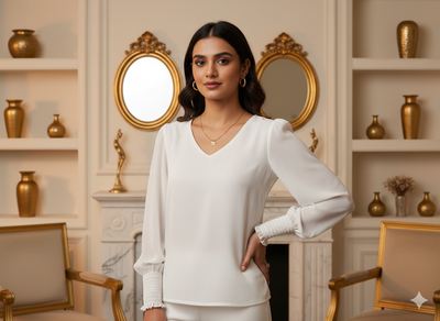 सफ़ेद सादा 60 ग्राम जॉर्जेट कपड़ा