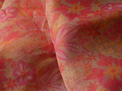 Multicolour Floral Digital Printed Liquid Organza Fabric