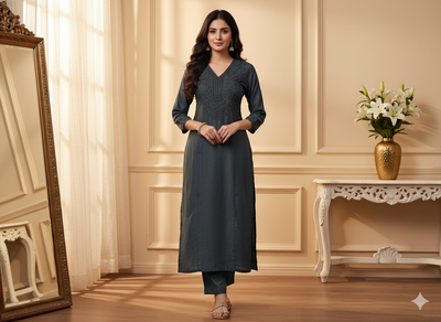 गहरे भूरे रंग का सादा शुद्ध विस्कोस गाजी सिल्क कपड़ा