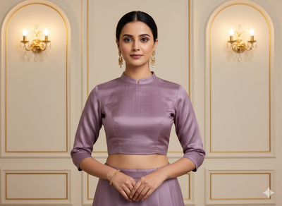 Lilac Plain Bangalore Raw Silk Fabric  (Wholesale)