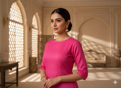 Pink Plain 100% Pure Mul Mul Cotton