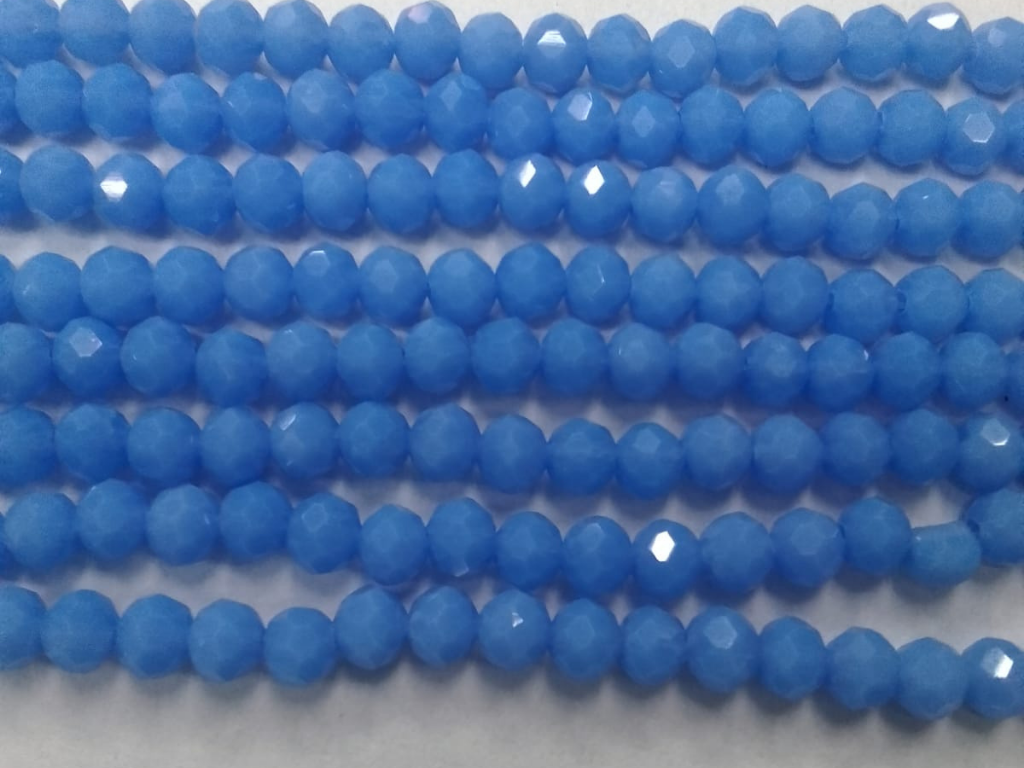 Azure Blue Tyre Crystal Glass Beads