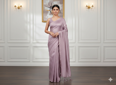 Lilac Plain Bangalore Raw Silk Fabric  (Wholesale)