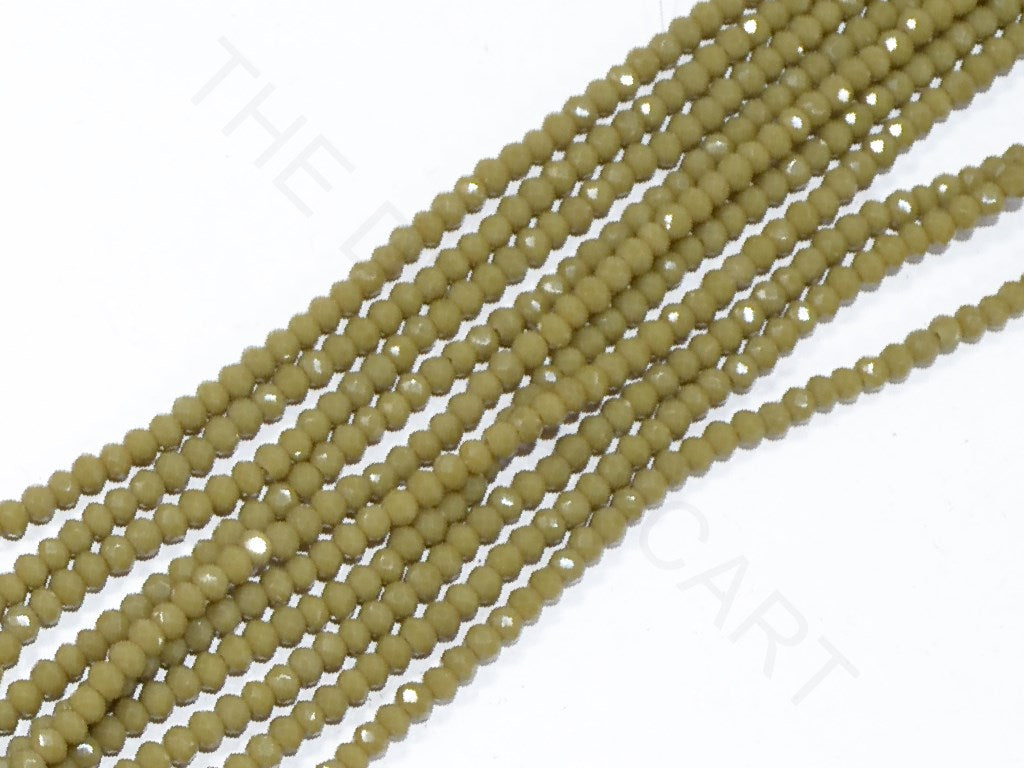 Olive Green Tyre Faceted Crystal Beads | The Design Cart (3929887768610)