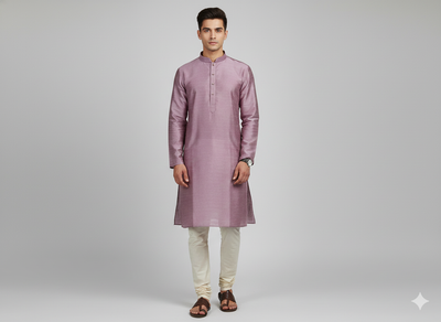 Lilac Plain Bangalore Raw Silk Fabric  (Wholesale)