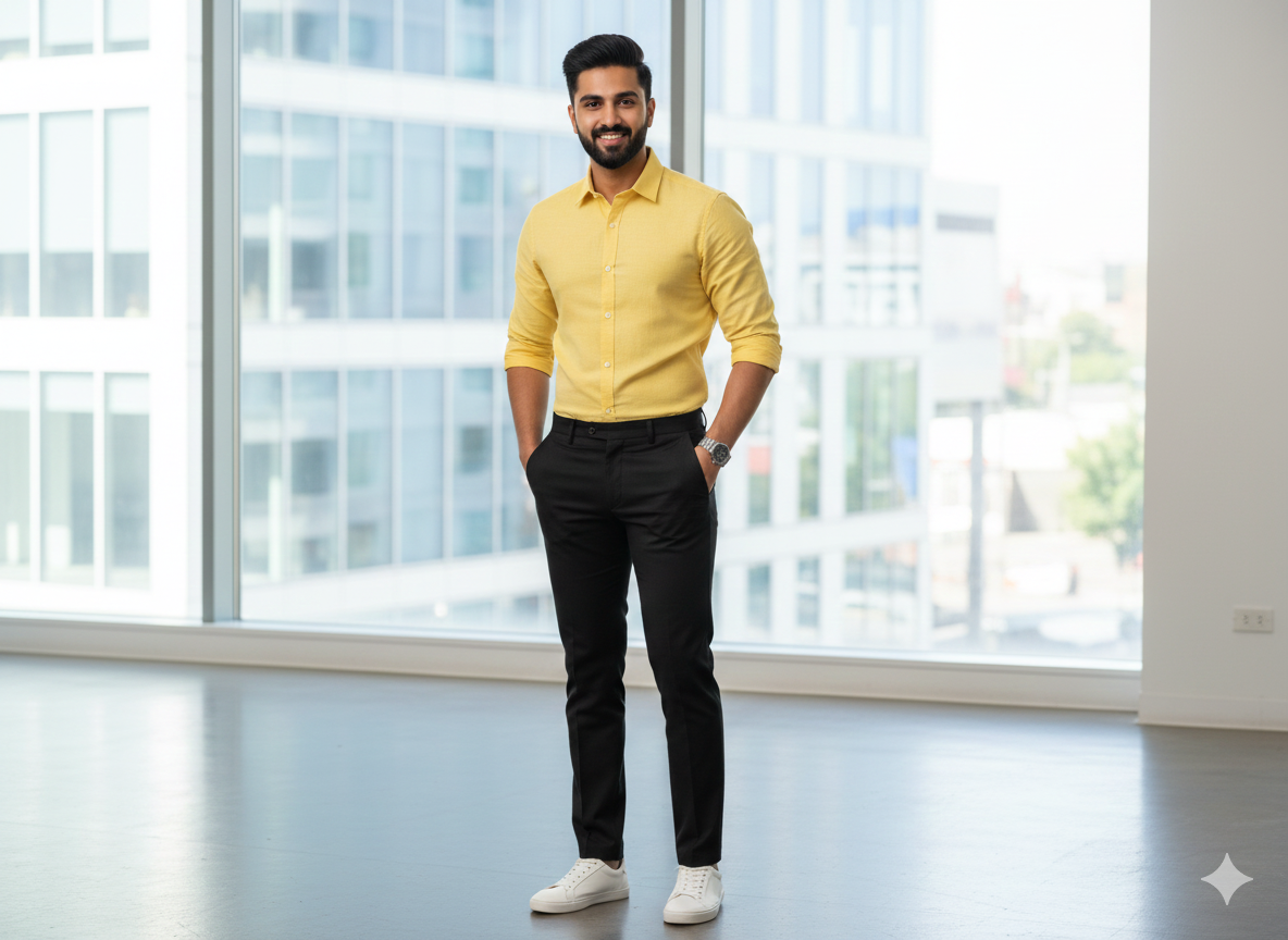 पीला सादा सूती लिनन कपड़ा