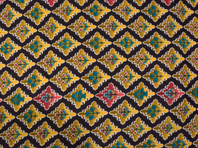 Dark Brown  Diamond Digitally Printed Butter Crepe Fabric