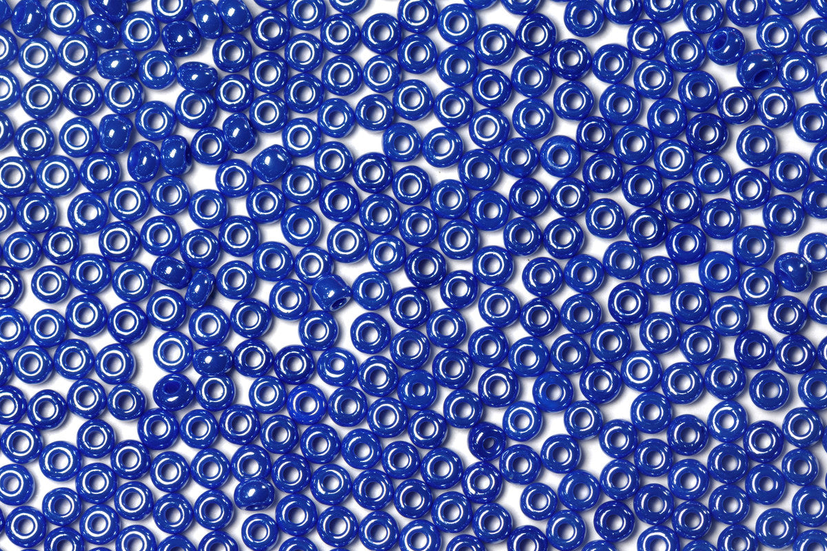 Shiny Resolution Blue Opaque Preciosa Luster Seed Beads