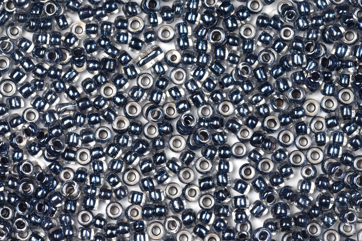 Dark Blue Preciosa Luster Inside Round Rocailles Seeds Beads