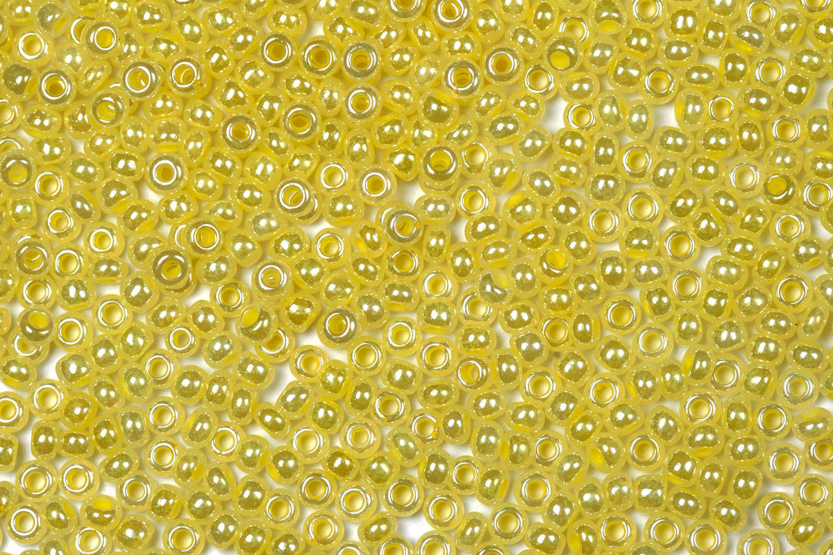 Shiny Sunrise Yellow Opaque Preciosa Luster Seed Beads