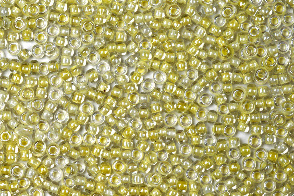 Yellow Preciosa Luster Inside Round Rocailles Seeds Beads