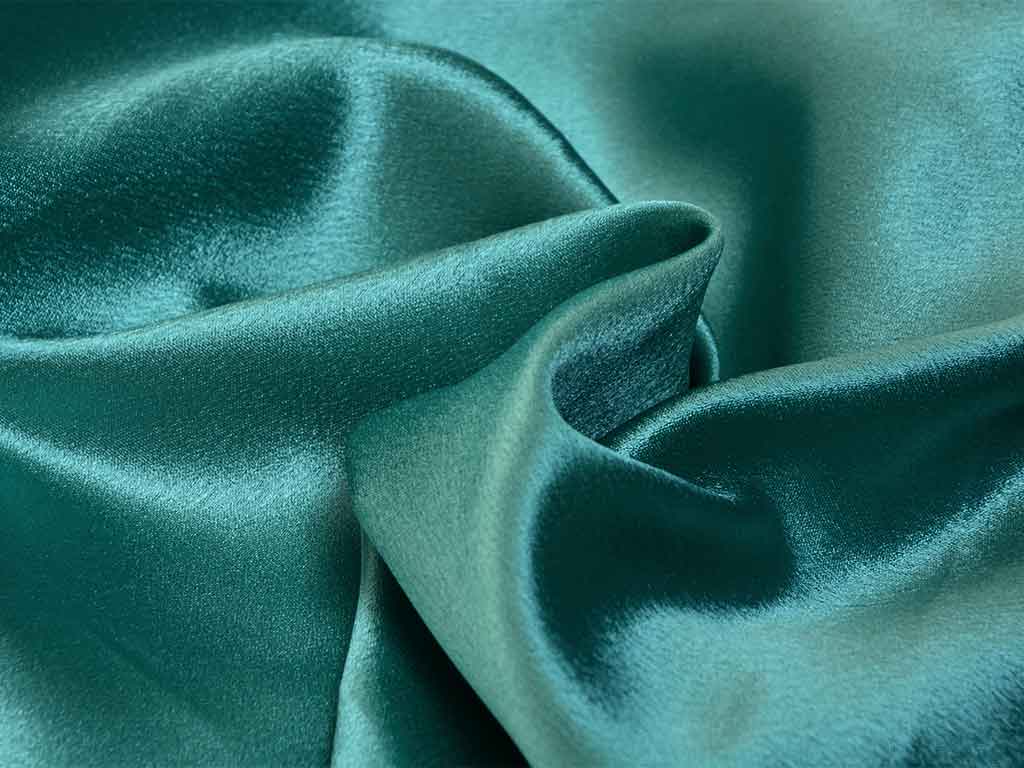 Teal Blue Plain Moss Satin Fabric