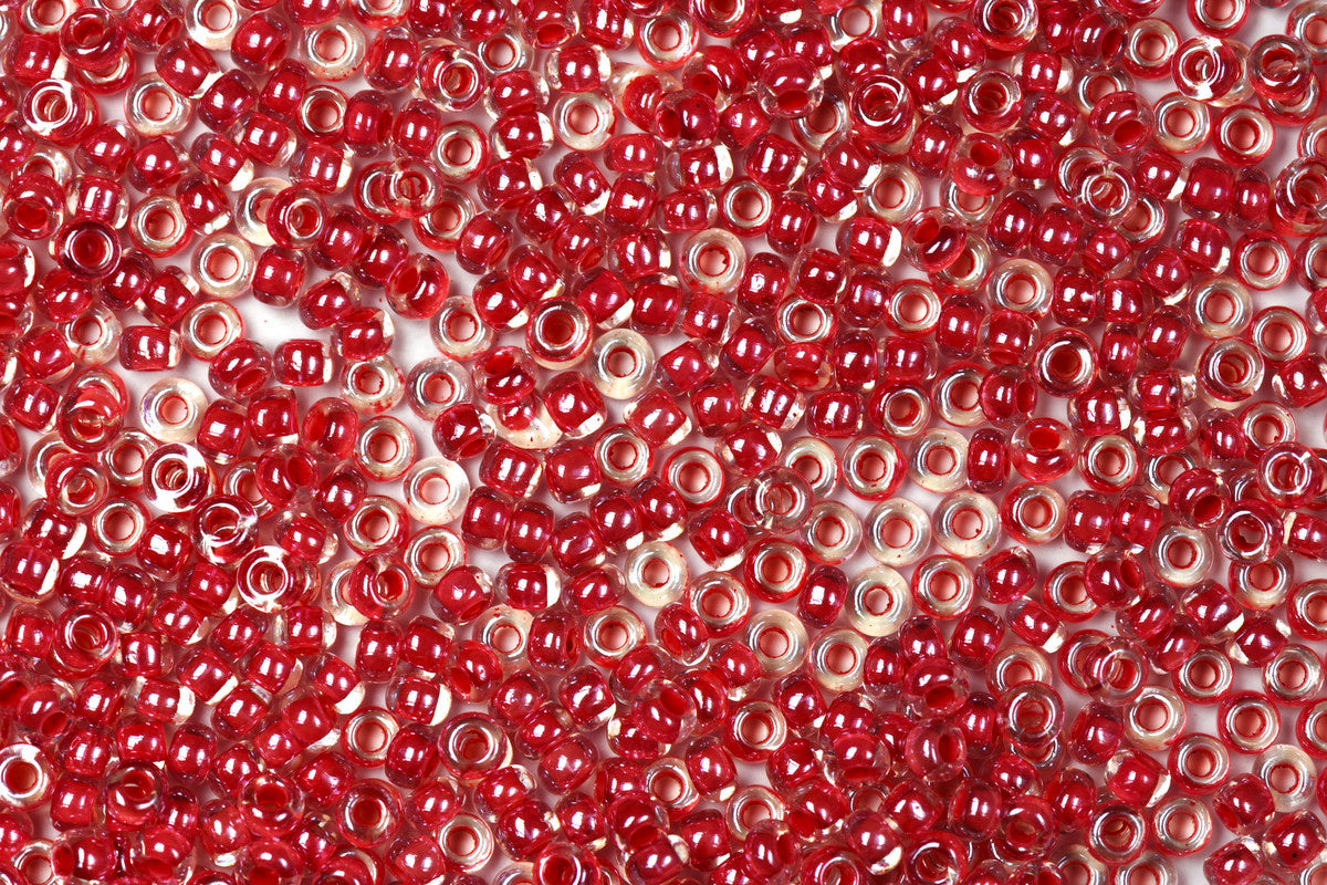 Red Preciosa Luster Inside Round Rocailles Seeds Beads