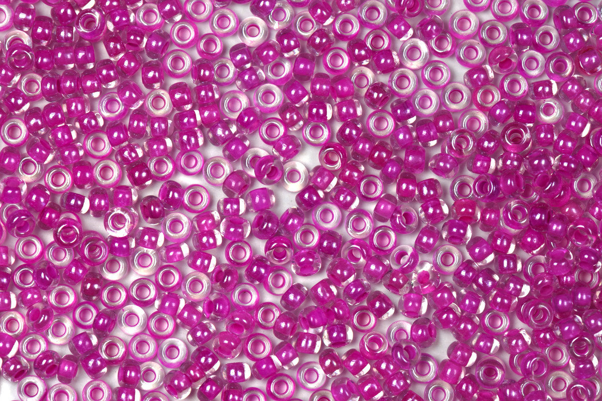 Magenta Preciosa Luster Inside Round Rocailles Seeds Beads