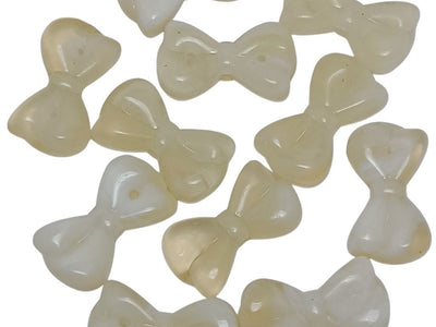 Off-White Bow Shaped Resin Beads