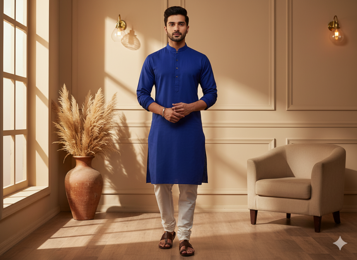 Sea Blue Plain 100% Pure Mul Mul Cotton