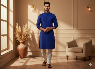 Sea Blue Plain 100% Pure Mul Mul Cotton