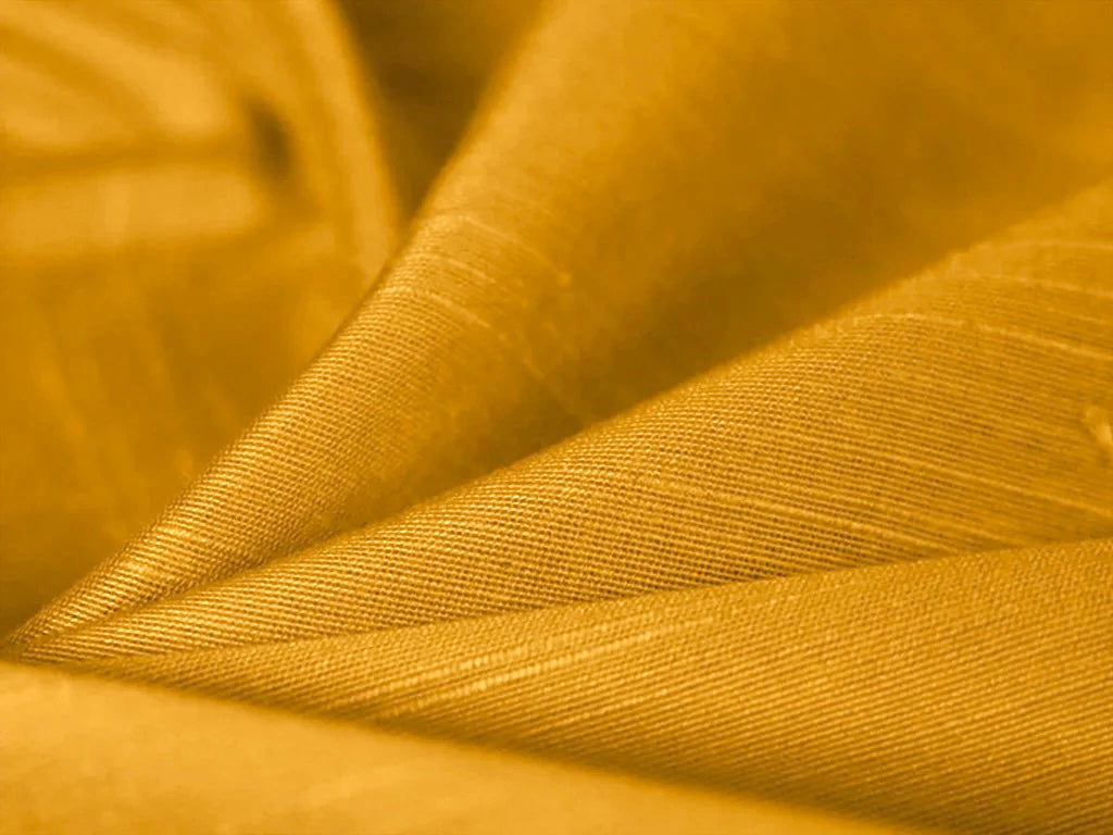 Honey Golden Plain Bangalore Raw Silk Fabric  (Wholesale)
