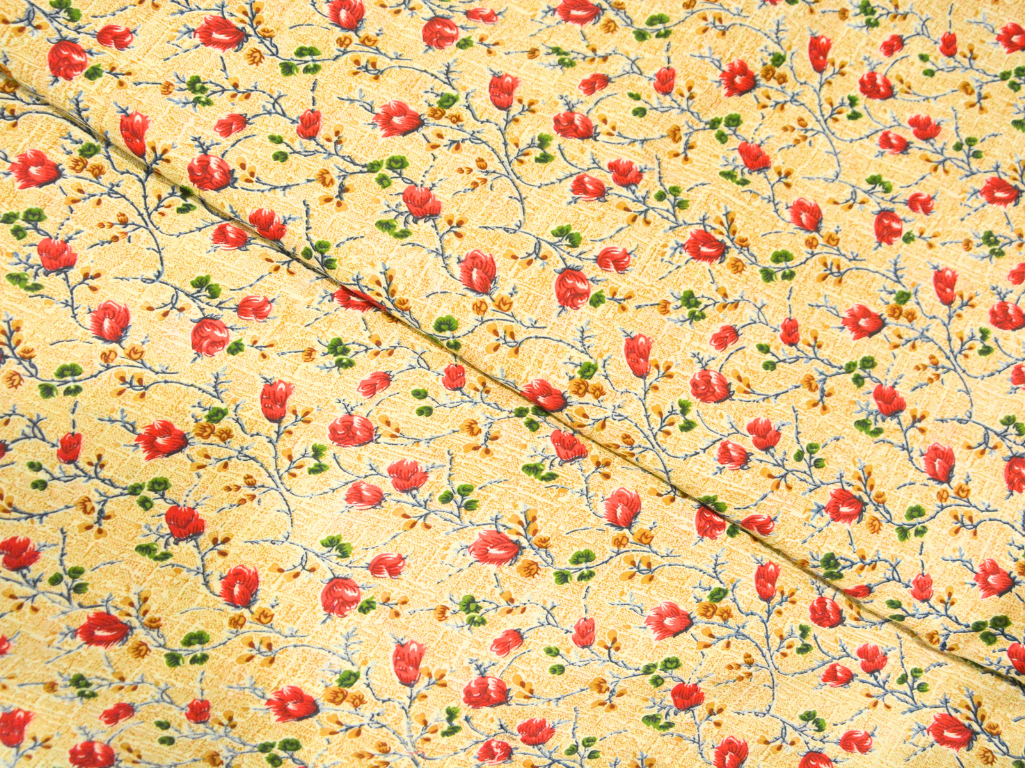 Light Beige Floral Digitally Printed Butter Crepe Fabric