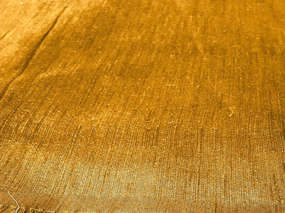 Honey Golden Plain Bangalore Raw Silk Fabric  (Wholesale)