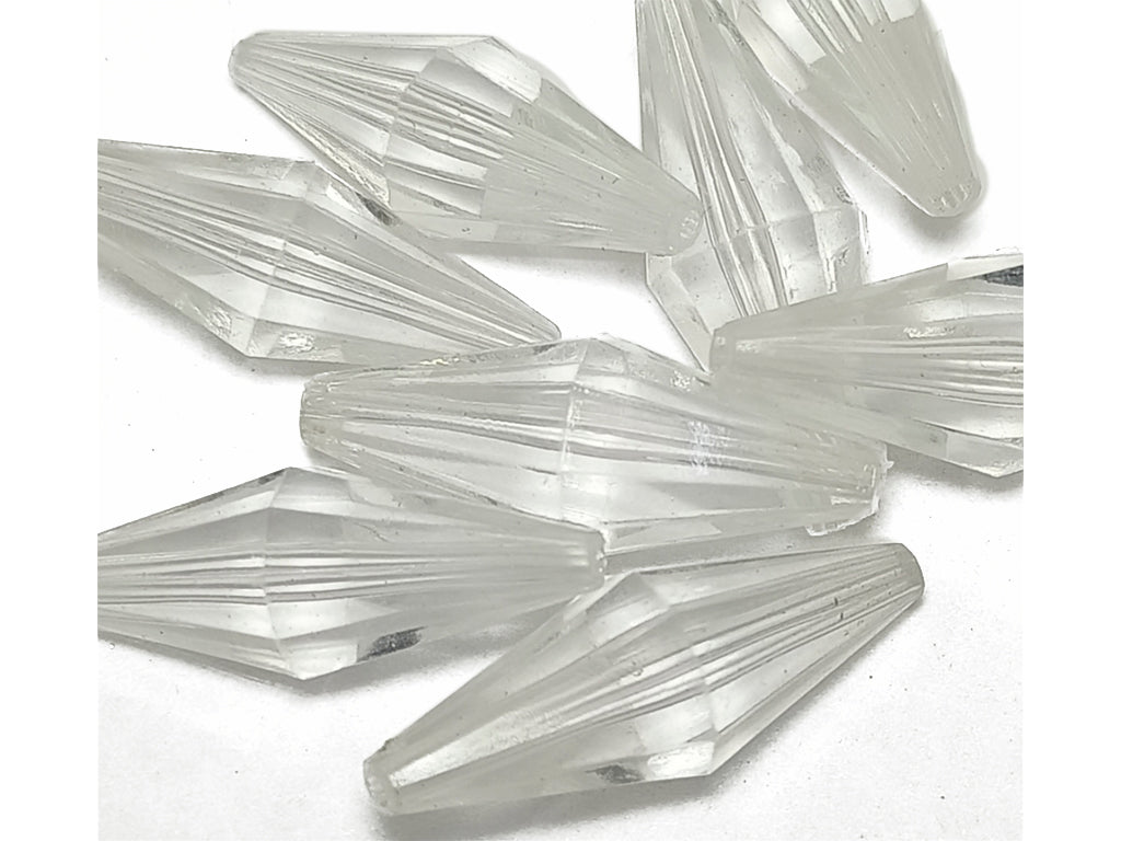 White Transparent Tetragonal Plastic Beads