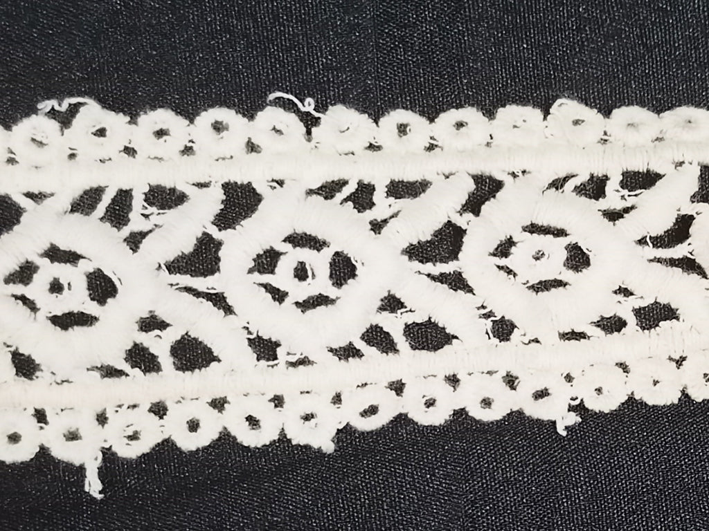 White Dyeable Greige Design LAR Cotton Crochet Laces