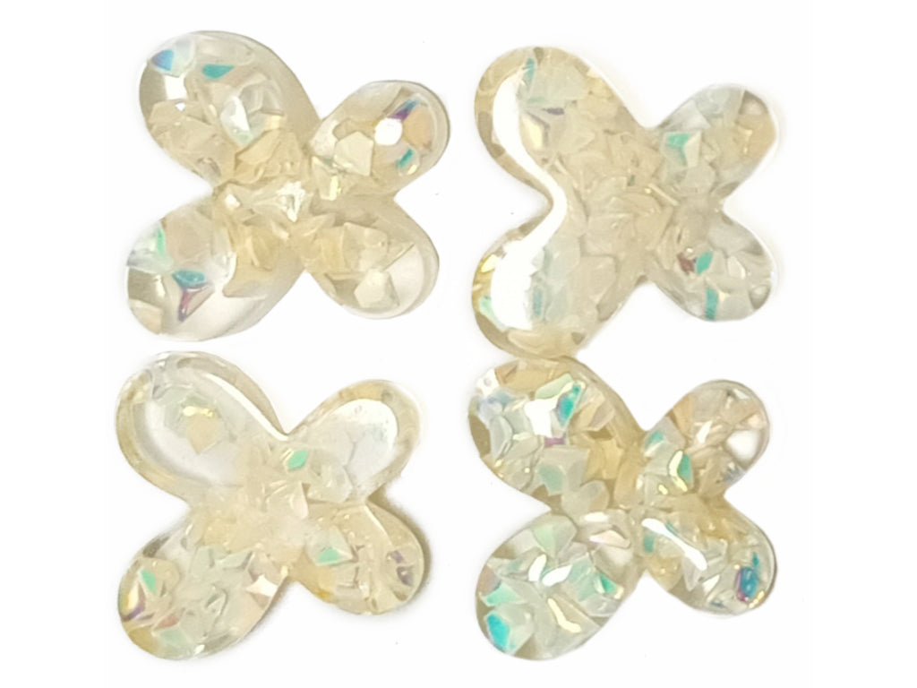 Cream Butterfly  Stickable Acrylic Stones