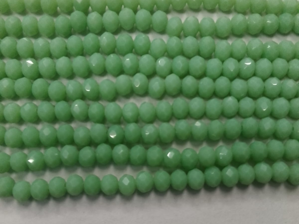 Light Green Tyre Crystal Glass Beads