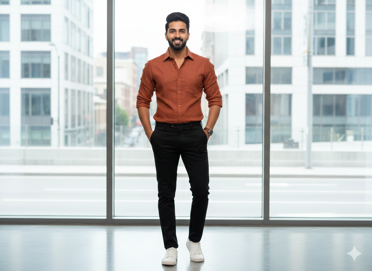 कारमेल ब्राउन कॉटन लिनन फ़ैब्रिक