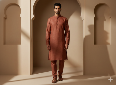 कारमेल ब्राउन कॉटन लिनन फ़ैब्रिक