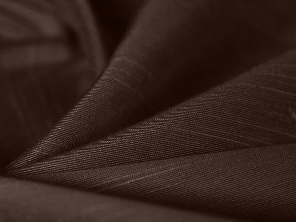 Chocolate Brown Plain Bangalore Raw Silk Fabric  (Wholesale)