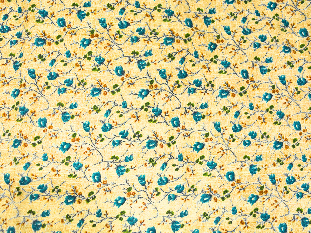 Light Yellow Floral Digitally Printed Butter Crepe Fabric