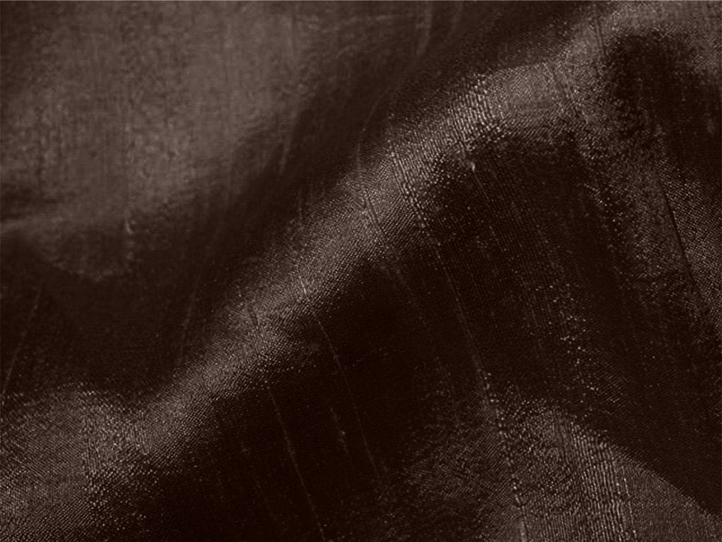 Chocolate Brown Plain Bangalore Raw Silk Fabric  (Wholesale)