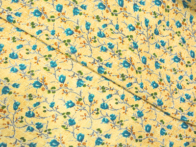Light Yellow Floral Digitally Printed Butter Crepe Fabric