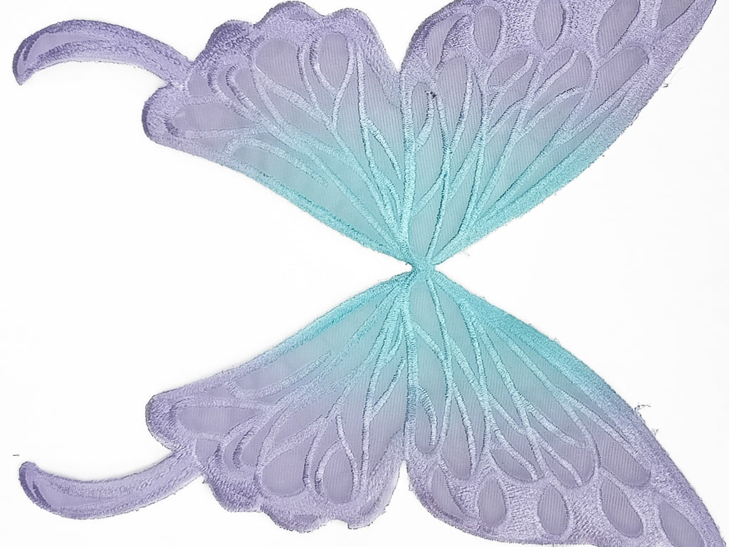 Lavender & Blue Dual Shade Butterfly Threaded Motifis