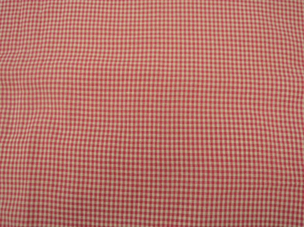 Pink Checks Yarns Dyed Pure Cotton Fabric