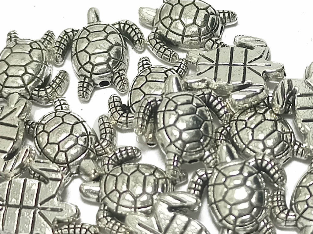 Silver Turtle Zinc Metal Charms