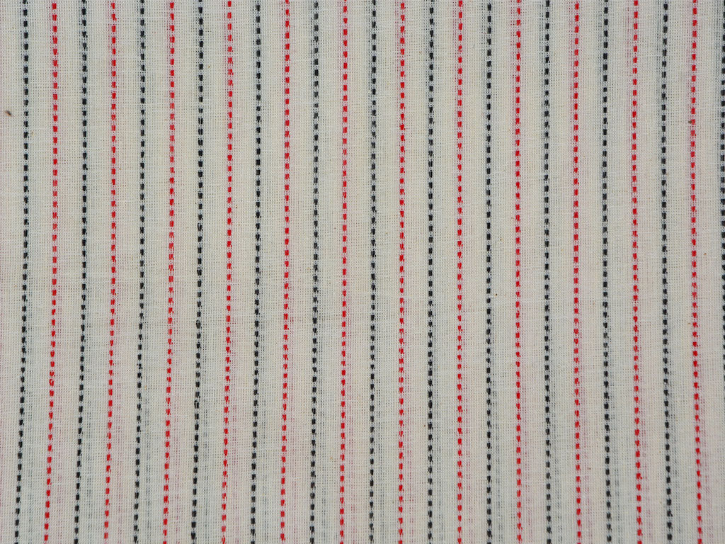 Off White Strips Pattern Pure Cotton Jacquard Fabric