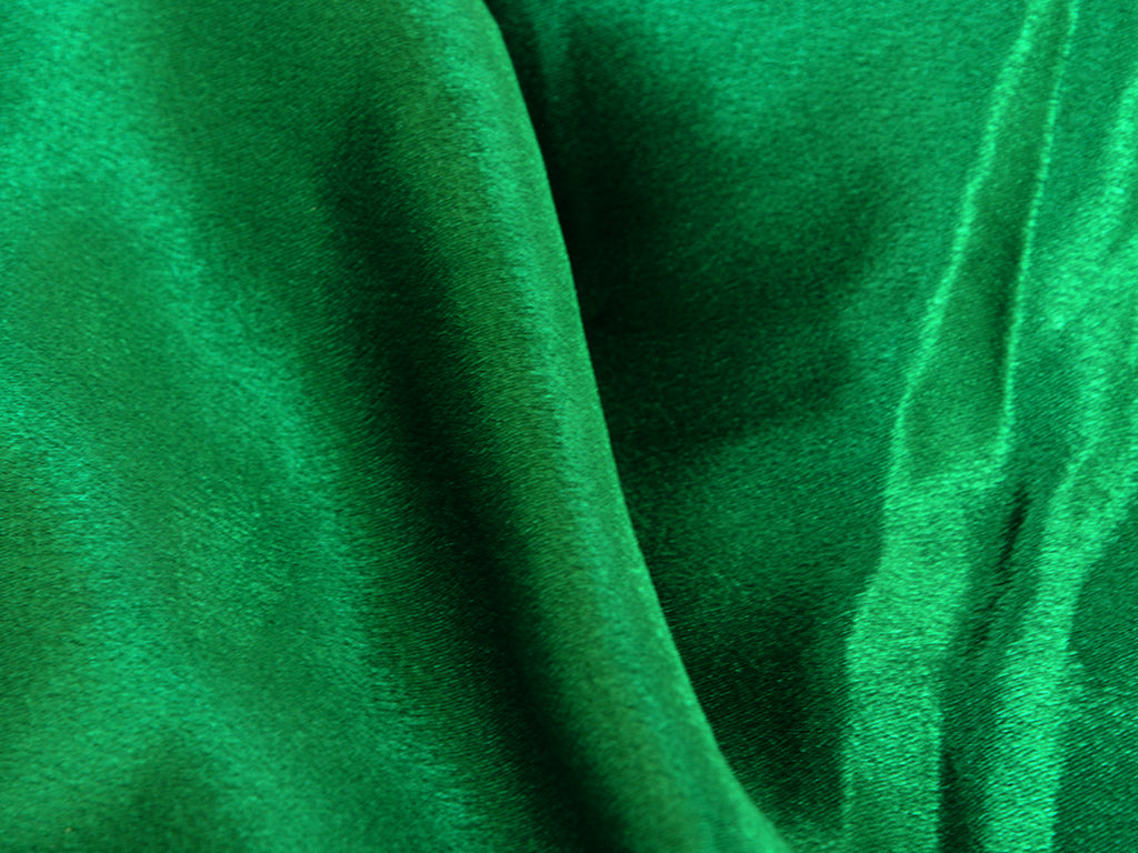 Green Plain Moss Satin Fabric