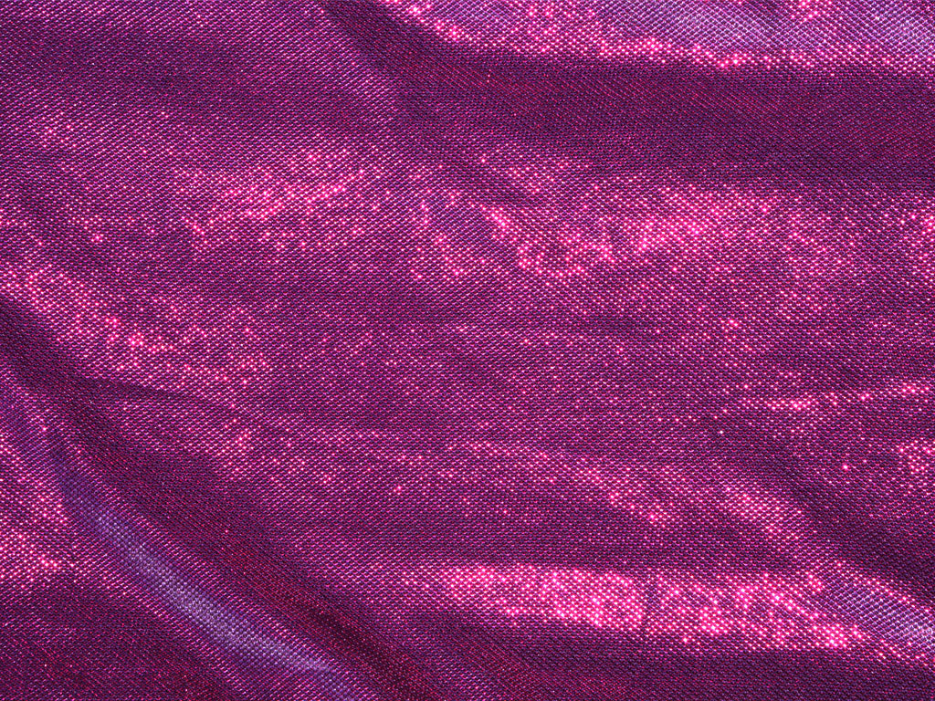 Magenta Metallic Geometric Mesh Shimmer Interlock Bonding Fabric