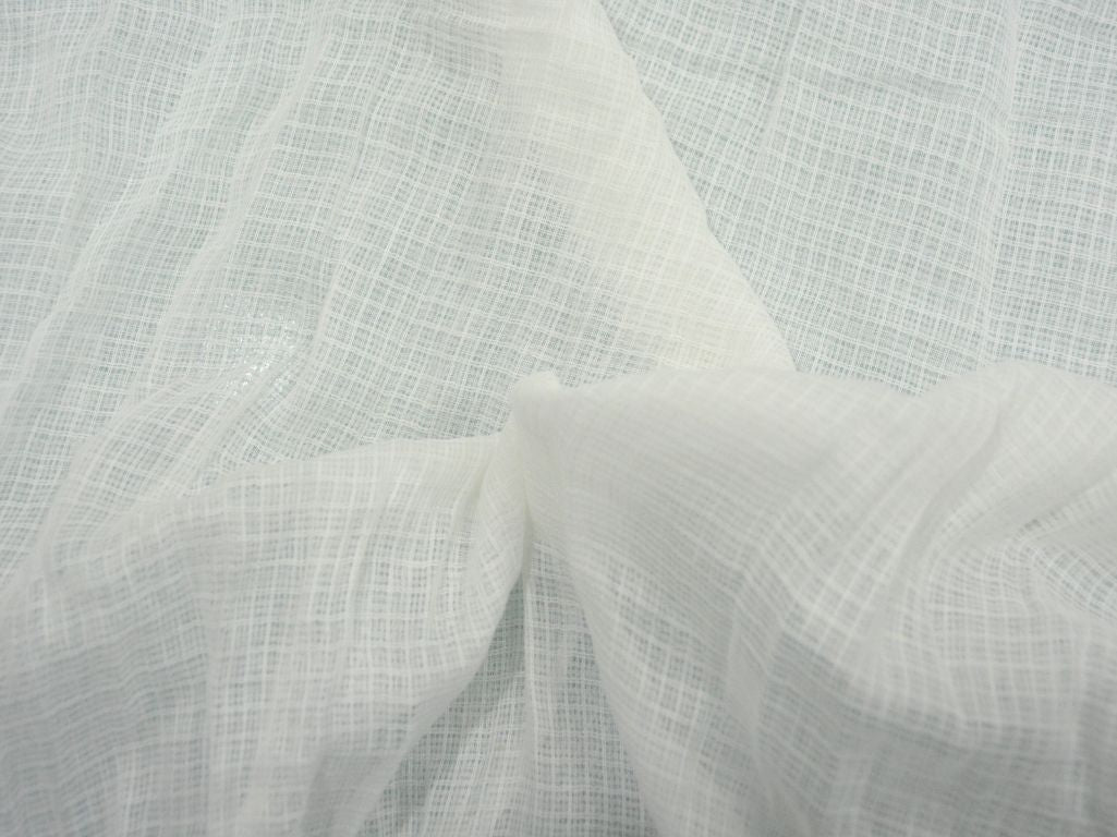 White Check Kota Doria Pure Cotton Fabric