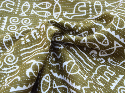 Khadi Traditional Pure Cotton Kantha Fabric