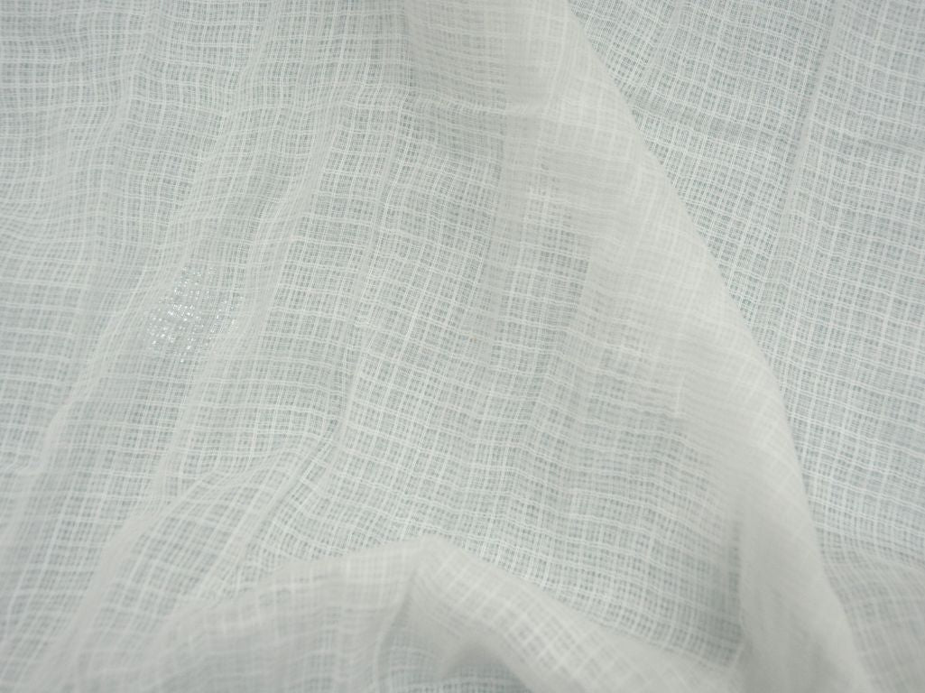 White Check Kota Doria Pure Cotton Fabric