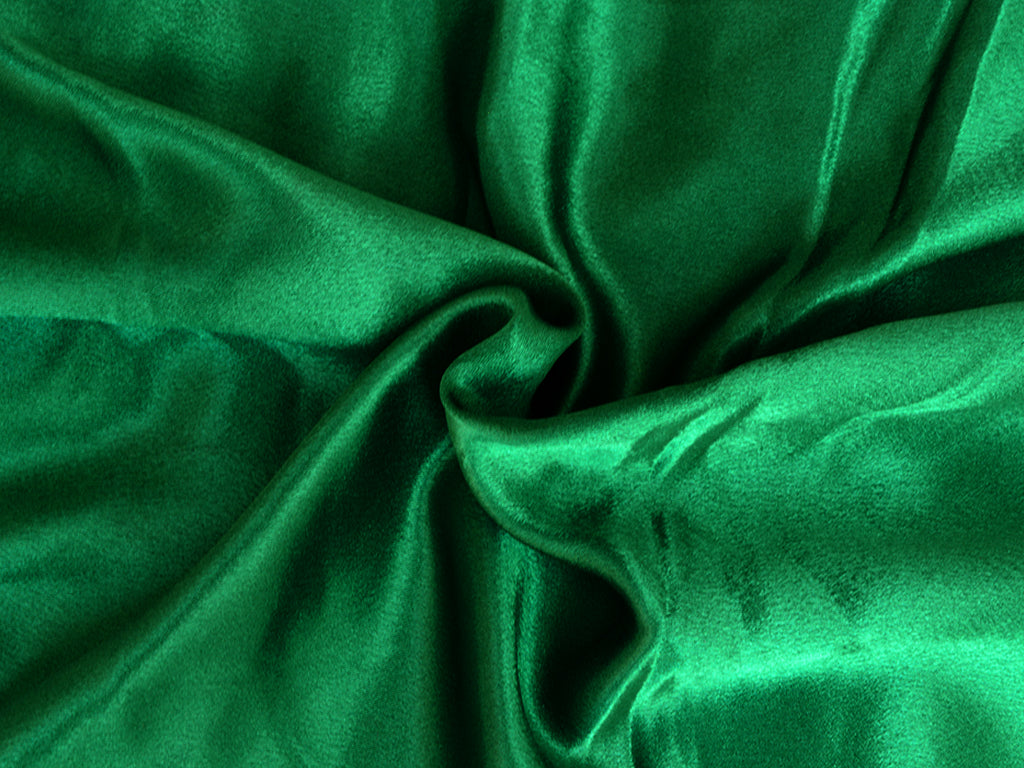 Green Plain Moss Satin Fabric