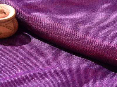 Magenta Metallic Geometric Mesh Shimmer Interlock Bonding Fabric