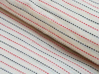 Off White Strips Pattern Pure Cotton Jacquard Fabric