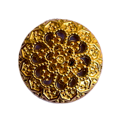 Golden Color Flower Designer 1 Hole Metal Buttons