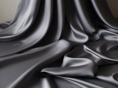Blooming Charcoal Gray Plain Satin Fabric