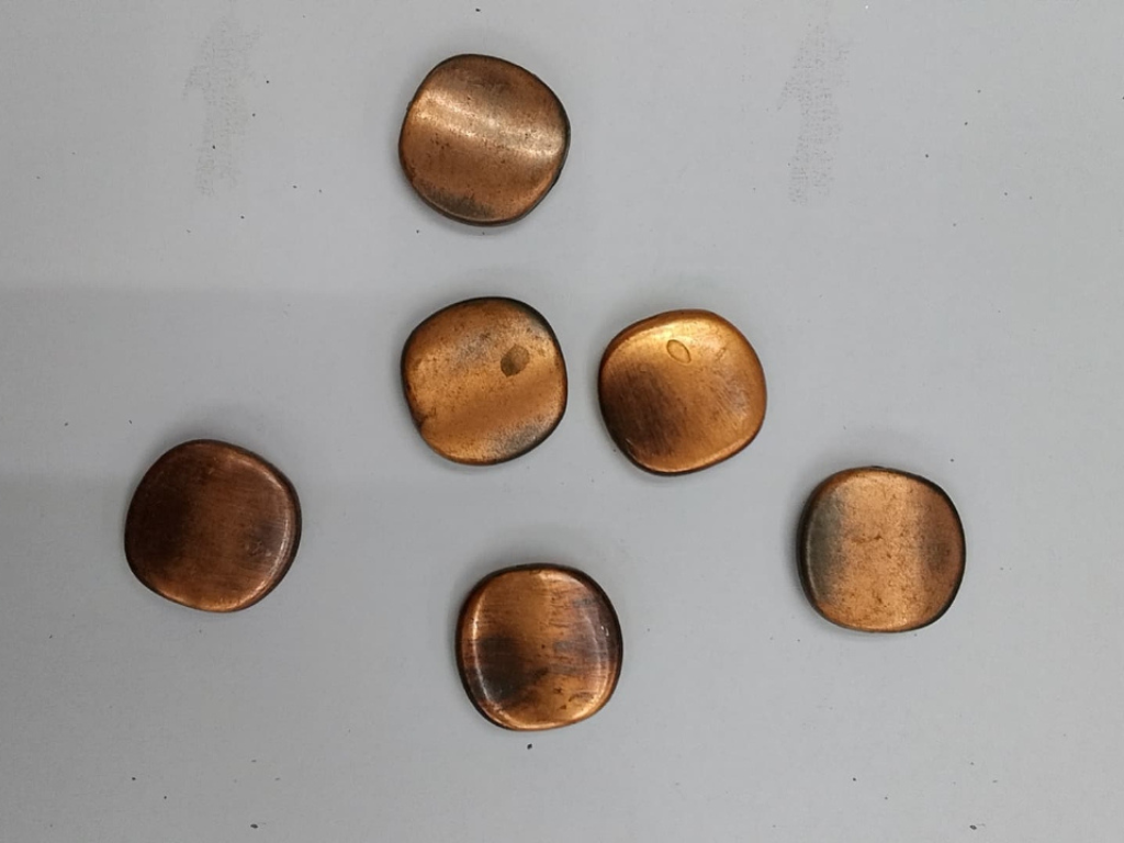 Brown Flat Circular Plastic Stones